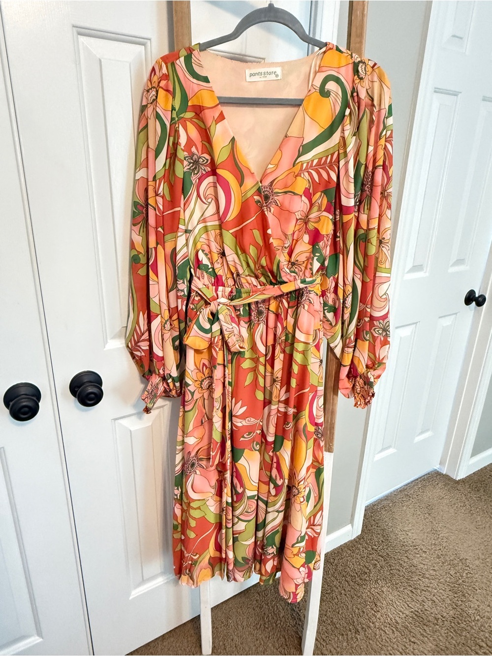 The Pants Store Retro Floral Wrap Maxi Dress